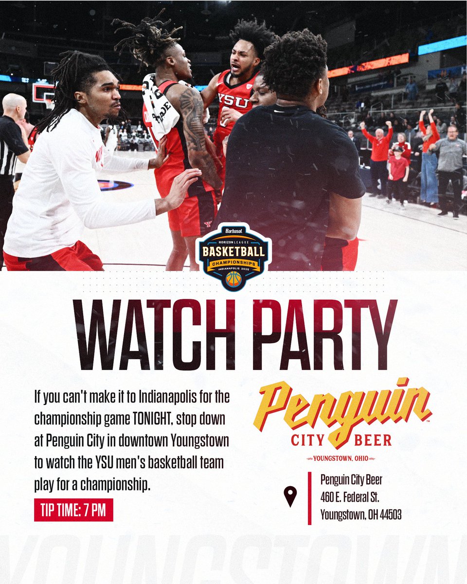 Youngstown State Penguins (@ysusports) on Twitter photo If you can't be in Indy to support <a href="/YSUMensHoops/">YSU Men's Basketball</a>, Penguin City is the place to be tonight.
#GoGuins If you can't be in Indy to support <a href="/YSUMensHoops/">YSU Men's Basketball</a>, Penguin City is the place to be tonight.
#GoGuins