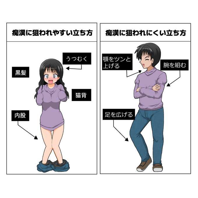 痴漢に狙われにくい立ち方 #TSF 