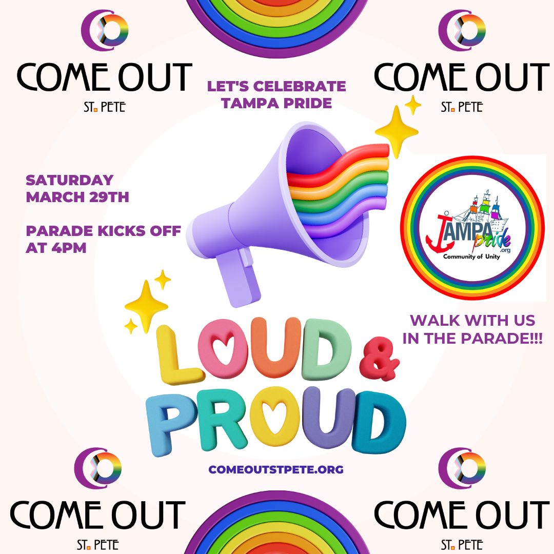 ComeOUTStPete's tweet photo. We are days away from Tampa Pride 2025! Are you ready?
Walk with Come OUT St Pete in the Tampa Pride Diversity Parade kicking off at 4pm down Historic Ybor City's 7th Avenue. Saturday March 29th parade kicks off at 4pm!
Check out https://t.co/oeNmnbpvtF &amp; register for free! https://t.co/4l50Ktx59Z