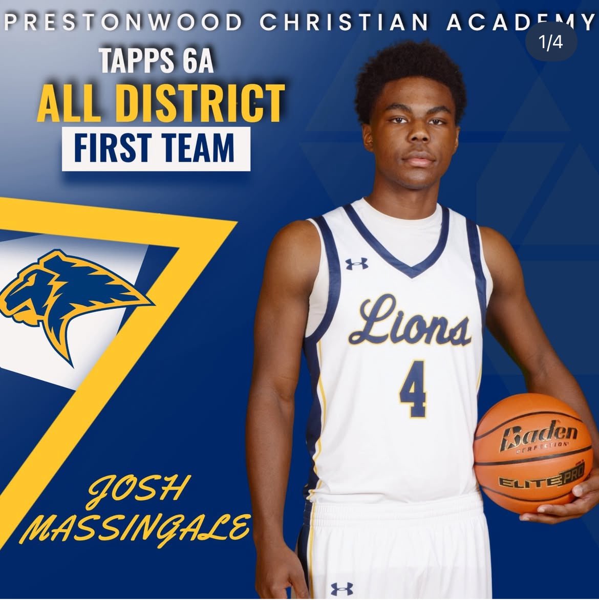 jmclarks's tweet photo. Congratulations to the @PCAAthletics Varsity Boys basketball players who received TAPPS 6A District 2 First Team All District honors for the 2024-2025 season! Way to go @dinkins_blake @EvanDuncan2025 @matthewmcclain_ @joshmass7 Go Lions! 🦁💪🏻 https://t.co/ygRTII783W
