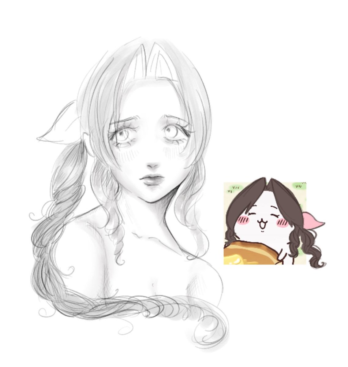 doodle from last night #Aerith #ff7