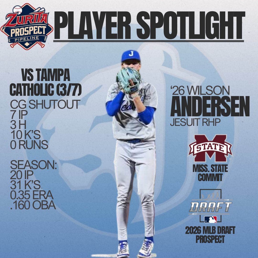 Z_Prospectline's tweet photo. Our 3 player spotlight ⬇️🔥
⭐️RHP @WilsonAndersen1 of @JesuitBaseball (@HailStateBB commit)
⭐️RHP @CBurrmann2026 of @BaseballCoyote 
⭐️RHP/INF @OliverDugan_ of @LHPS_athletics https://t.co/ANinpqZKoU