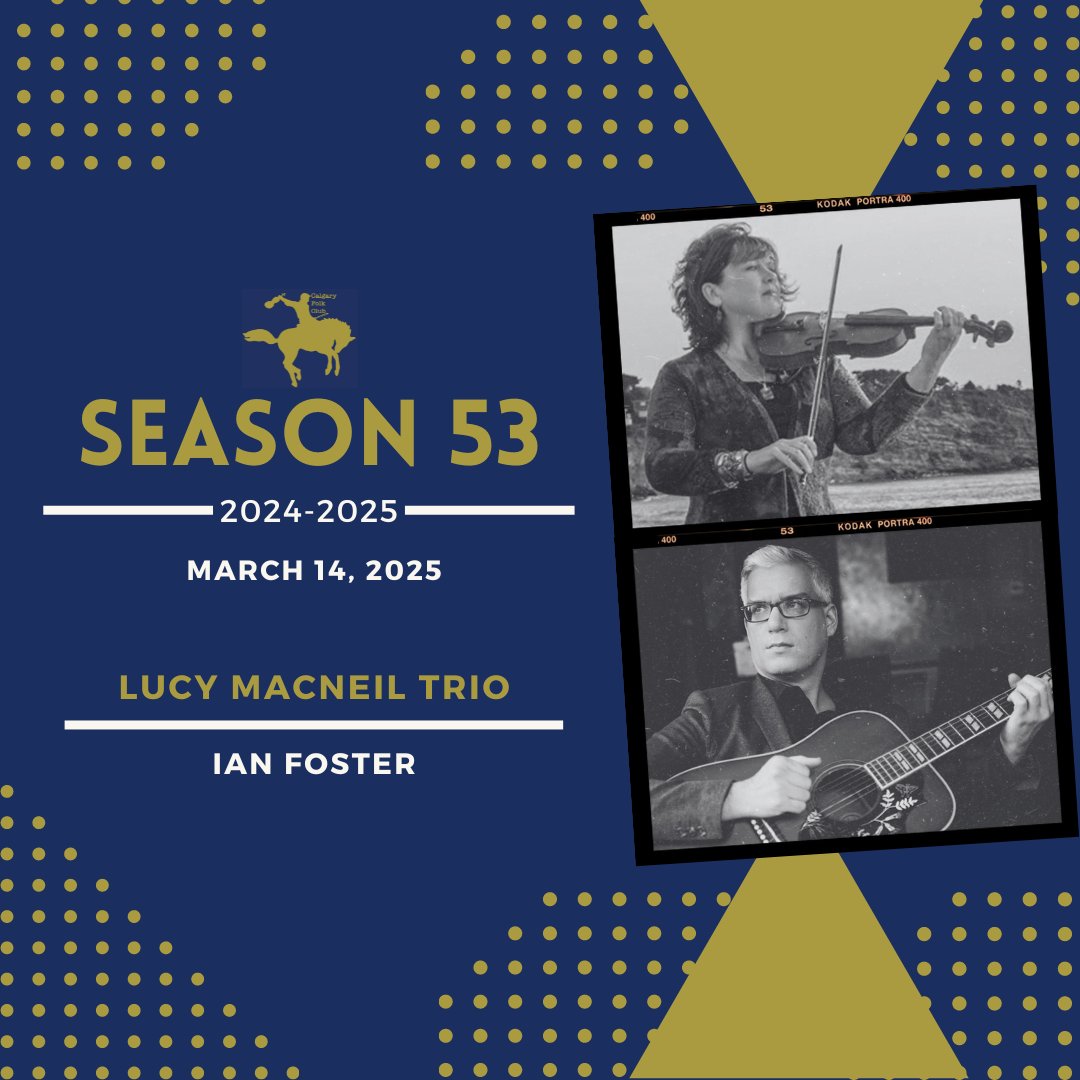 🎶March 14! Lucy MacNeil Trio &amp; Ian Foster live!✨ Get tickets now: [Insert Link] #LiveMusic #Celtic

📅 March 14 | 📍 Calgary Folk Club
🎟 Get your tickets now! calgaryfolkclub.com
#LucyMacNeil #IanFoster #CelticMusic #LiveMusic #ConcertNight