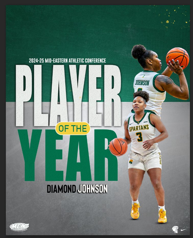 One of one.💎 

Diamond Johnson receives MEAC Player of the Year accolades! <a href="/_diamond3_/">DIAMOND JOHNSON</a> 

#GoldStandard🔰