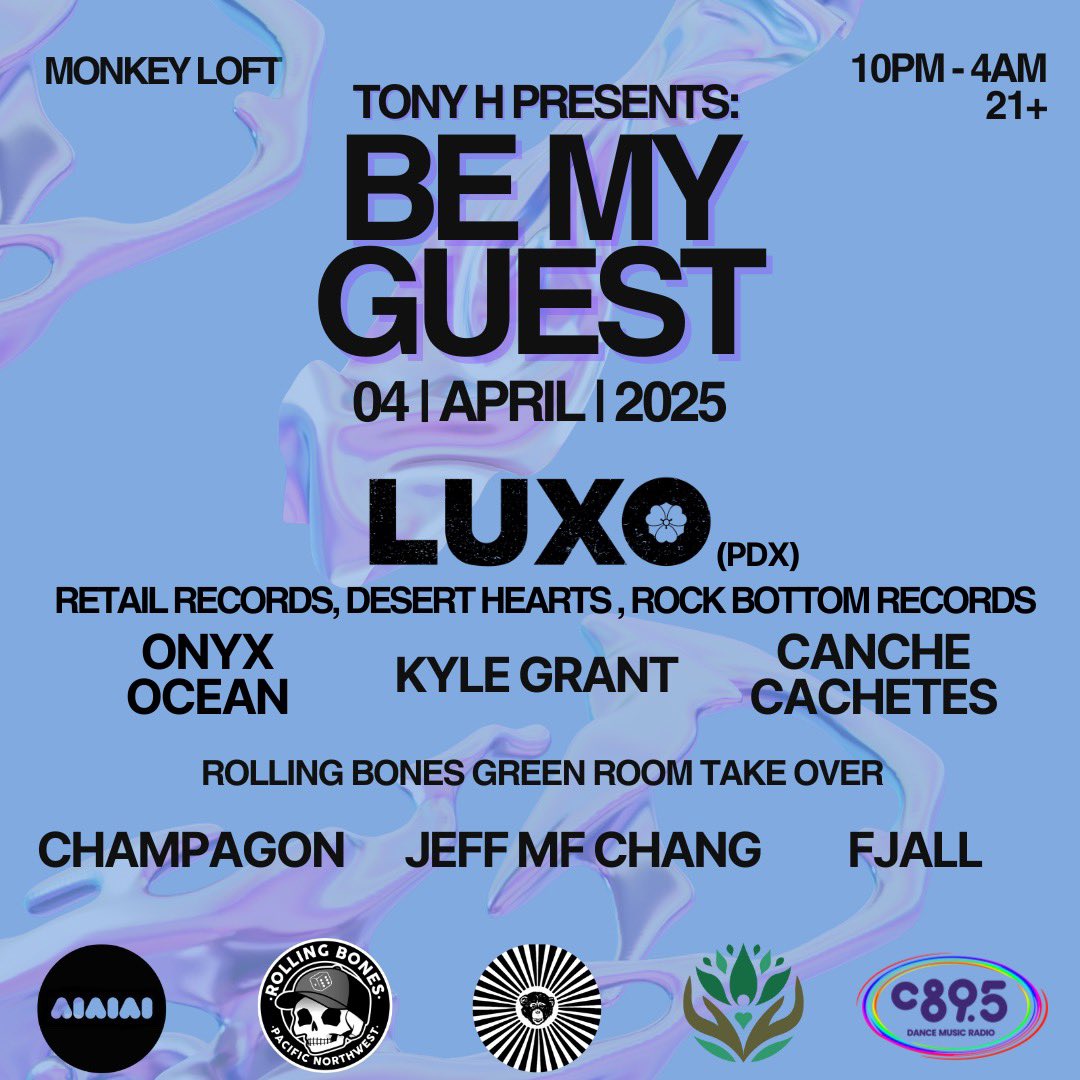 Just announced! Be My Guest is back at Monkey Loft on April 4th! Early bird tix are 50% sold out 

eventbrite.com/e/tony-h-prese…