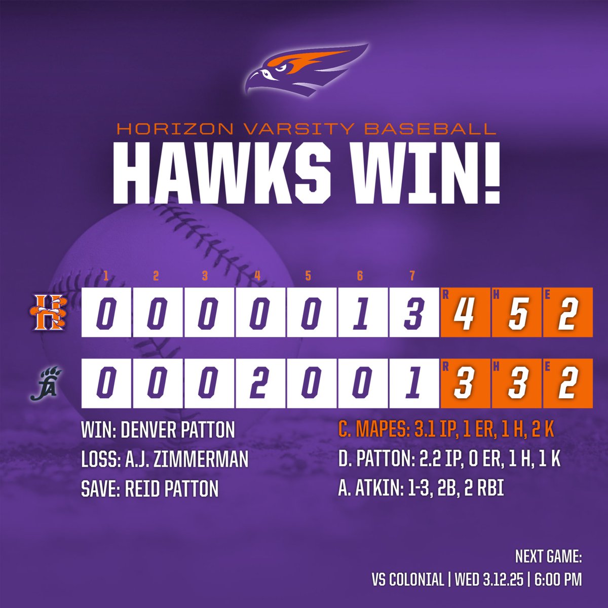 Horizon Baseball tweet media