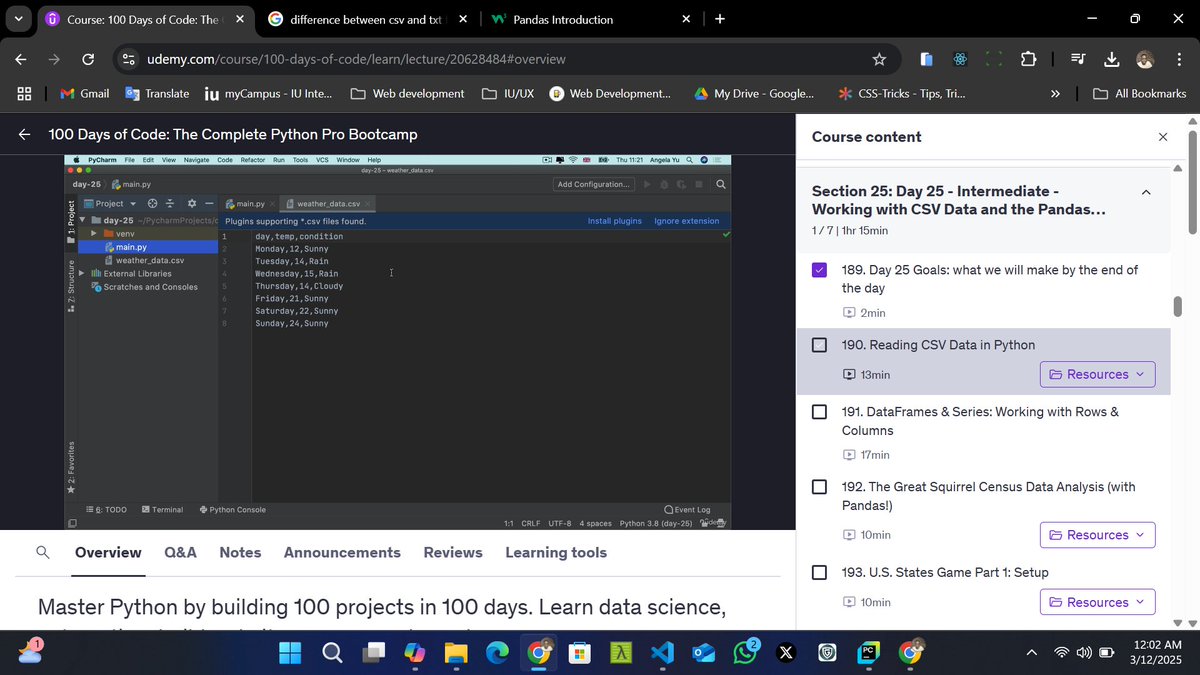 emmanuel_dev3's tweet image. Day 91 of #100DaysOfCode :          
🎯I practice Java and also started section 25 from #100DaysOfPython by #angelaYu on how to work with Pandas and csv files
🎯I spent 51m coding today.
