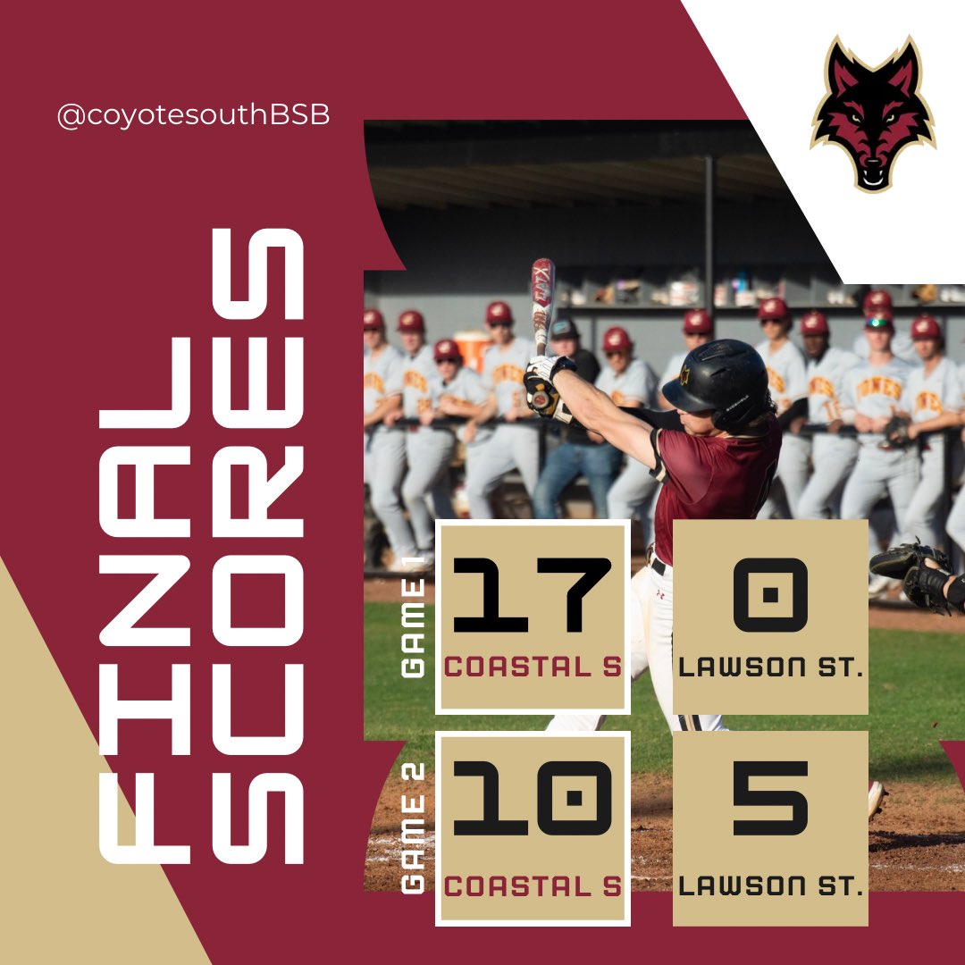 Final scores from todays conference games‼️

#cometothecoast #goyotes #conference