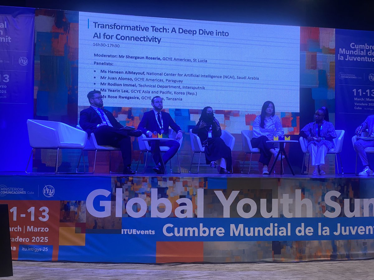 End of day 1 of the <a href="/ITU/">Int’l Telecommunication Union</a> global youth summit 2025 ✅

Congratulations to all the youth for sharing their thoughts, suggestions and experiences on #YouthDigitalEmpowerment, #BridgingDigitalSkillsGaps, #TechnologyAndClimateChange and #ArtificialInteligence.

#GenerationConnect