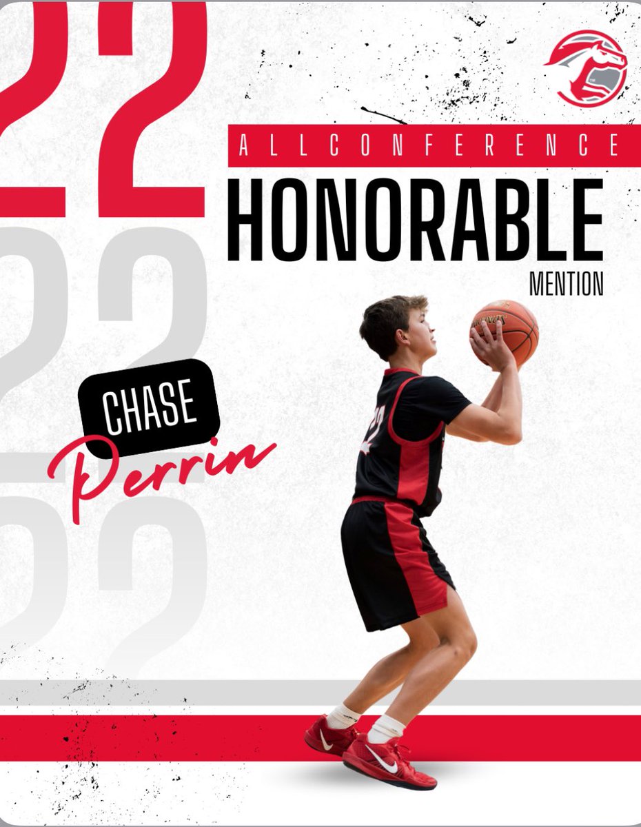 DCGMUSTANGBB's tweet photo. Congratulations to Chase Perrin.  Named to the Honorable Mention All-Conference team!  
Chase was 2nd in 3pt % in our conference at 42.9%, had 36 made 3pters which was 8th in our conference and an effective field goal rate of 65.5% which let the Little Hawkeye🏀👏🐴 https://t.co/KQ2jcvOKFC