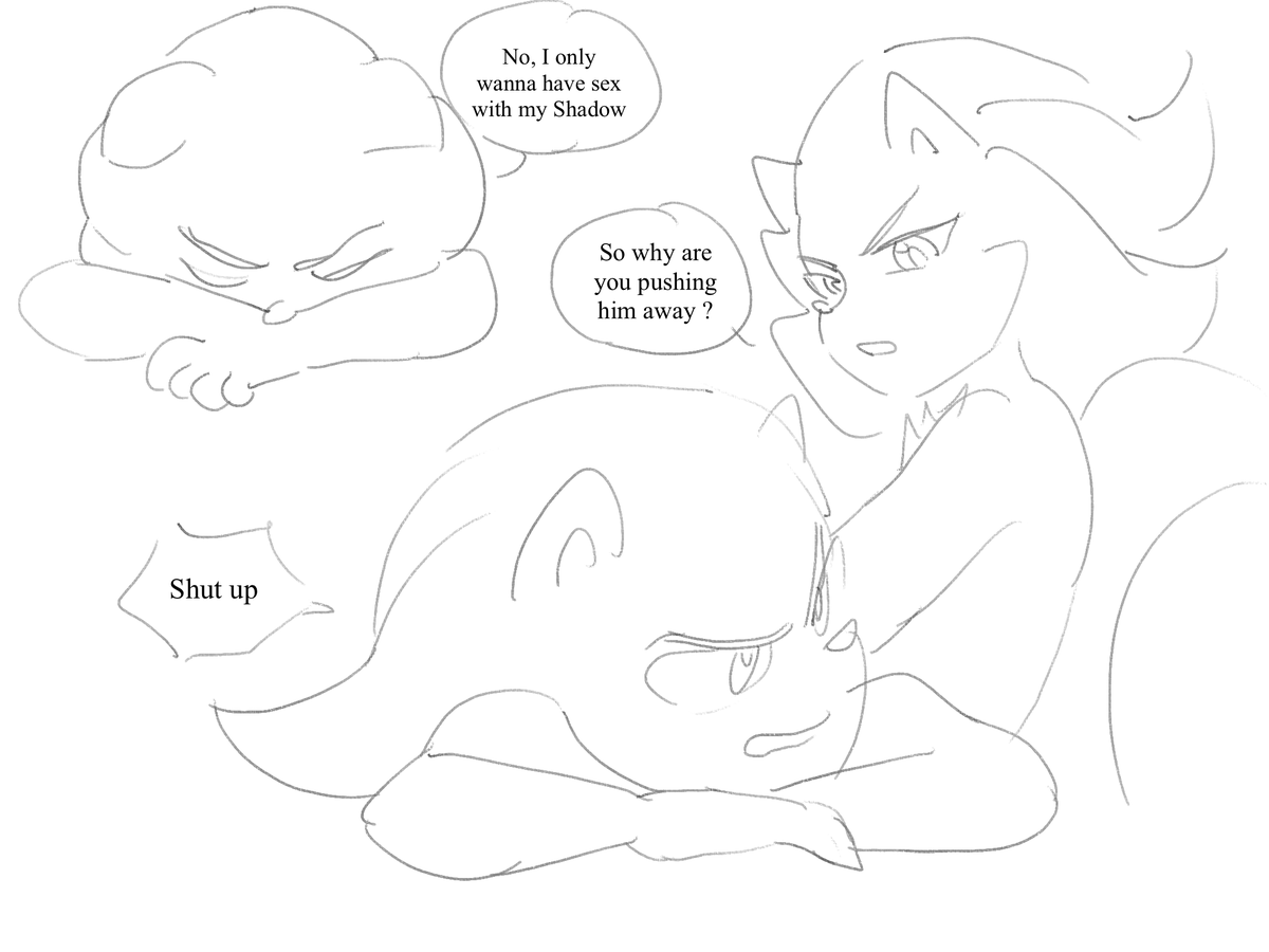 onstandbye's tweet photo. #sonadow #shadonic #trans #transsonic #sonic #shadow #SonicTheHedgehog #ShadowTheHedgehog #comics 
TW: Dysphoria https://t.co/tA9o1PNkYL