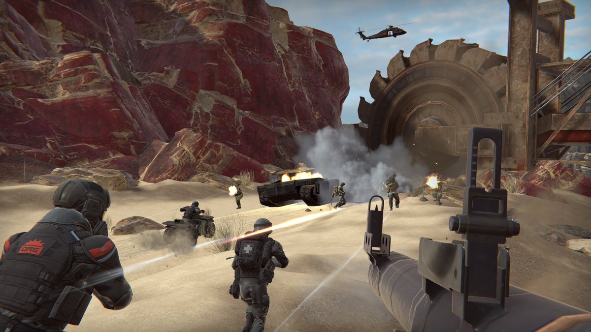 One of my favorite announcements from the <a href="/vrgamesshowcase/">VR Games Showcase</a> today was Forefront, a new large-scale FPS from <a href="/trianglefactory/">Triangle Factory 🔼</a> featuring up to 32-player battles.

Looks fantastic in the reveal trailer #VRGS

🔗 meta.com/blog/forefront…