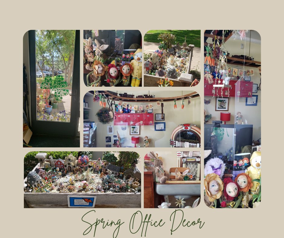 drstark's tweet image. I’m getting #ReadyforSpring! I love decorating my office — inside and outside — for the seasons. Check out the bunnies, flowers, and fairies. #springtime