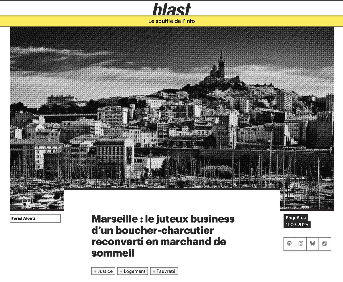 #logement à #marseille : La misère, plus lucrative au soleil
Le logement indigne est une seconde nature chez certains, comme ce boucher-charcutier transformé en marchand de sommeil. Au petit commerce florissant
Enquête <a href="/FerielAlouti/">ferielalouti.bsky.social</a> pour <a href="/blast_france/">BLAST, Le souffle de l'info</a>
blast-info.fr/articles/2025/…