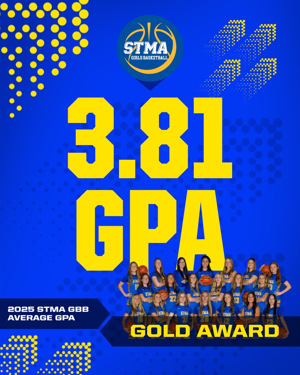 One more award to share today - this time it is a HUGE team achievement! The JV/Varsity earned the Gold Academic Award for having an average GPA of 3.75 or higher!

These girls work so hard both on the court and in the classroom. Proud is an understatement!🏅💙💛

#studentathlete