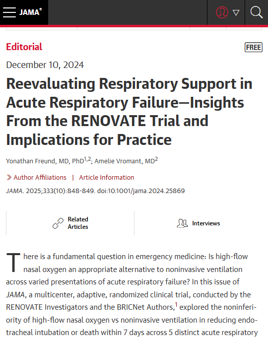 "Ultimately, respiratory support choices should prioritize the patient experience as well as survival metrics, ensuring that the chosen approach aligns and optimizes both." 

Read the Editorial.

ja.ma/3QYozNI