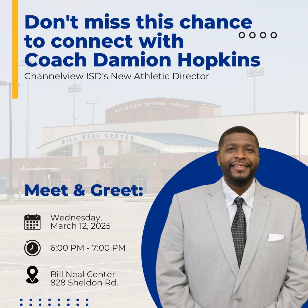 🏆 Come Meet Our New Athletic Director! 🏆

Join us for a special Meet &amp; Greet where you'll have the chance to ask questions, and connect with fellow Falcon families.

📅 Wednesday, March 12
 🕕 6:00 PM - 7:00 PM
 📍 Beal Neal Center