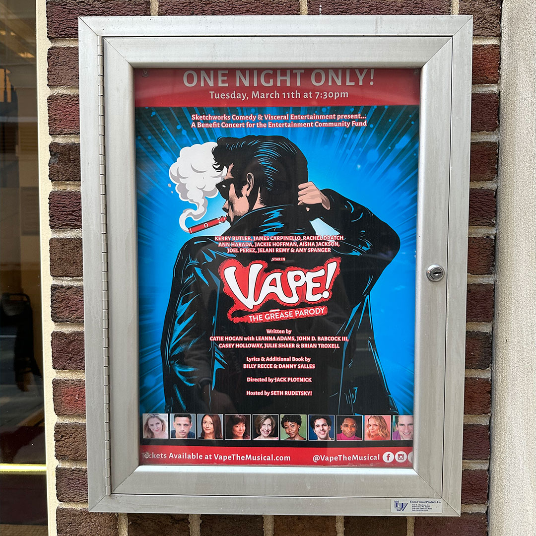 VapeTheMusical's tweet photo. Show starts at 7:30 TONIGHT at The Town Hall! We have a feeling this is the beginning of something beautiful and insultingly stupid. π€£ π€ π¨ #VapeTheMusical https://t.co/flUXHMLURA