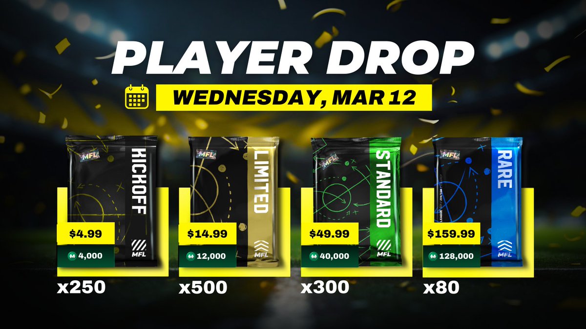 playMFL's tweet image. Drop tomorrow 🤩

Be there at 11pm CET to celebrate the official start of Season 4 with a shot a new player packs!