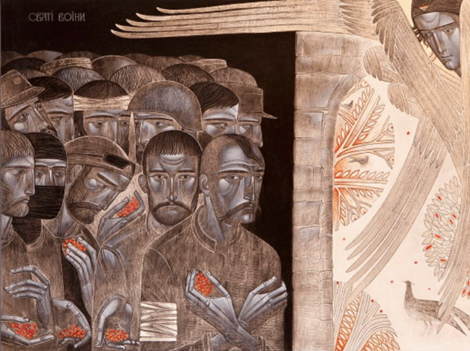 matriloz's tweet photo. Guerreros de oración
de Lyuba Yatskiv (2015)

(Efesios6, 14-18)
"Estad, en pie, ceñida vuestra cintura con la verdad, protegidos con la coraza de la rectitud (...) tomad el escudo de la fe , el yelmo de la  salvación (...) vivid en costante oración" https://t.co/1l308YUPiY