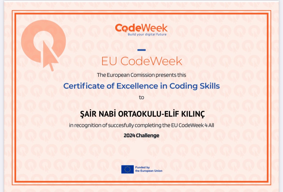 Elif Kılınç (@elif287) on Twitter photo Avrupa kod haftasında planladığımız etkinliklerin Avrupa ülkelerindeki okullar tarafından kullanılması ve etkinliklere katılmasıyla Mükemmellik belgesine layık görüldük🏆 <a href="/sanliurfammem63/">Şanlıurfa İl Milli Eğitim Müdürlüğü</a> <a href="/ASultanoglu63/">Asım SULTANOĞLU</a> <a href="/mserkansahin/">Dr. Muhammed Serkan SAHIN</a> <a href="/HaliliyeMem/">Haliliye İlçe Milli Eğitim Müdürlüğü</a> <a href="/bigepurfa/">BAŞARIYI İZLEME VE GELİŞTİRME PROJESİ</a> <a href="/CodeweekTurkiye/">Code Week Türkiye</a> Avrupa kod haftasında planladığımız etkinliklerin Avrupa ülkelerindeki okullar tarafından kullanılması ve etkinliklere katılmasıyla Mükemmellik belgesine layık görüldük🏆 <a href="/sanliurfammem63/">Şanlıurfa İl Milli Eğitim Müdürlüğü</a> <a href="/ASultanoglu63/">Asım SULTANOĞLU</a> <a href="/mserkansahin/">Dr. Muhammed Serkan SAHIN</a> <a href="/HaliliyeMem/">Haliliye İlçe Milli Eğitim Müdürlüğü</a> <a href="/bigepurfa/">BAŞARIYI İZLEME VE GELİŞTİRME PROJESİ</a> <a href="/CodeweekTurkiye/">Code Week Türkiye</a>
