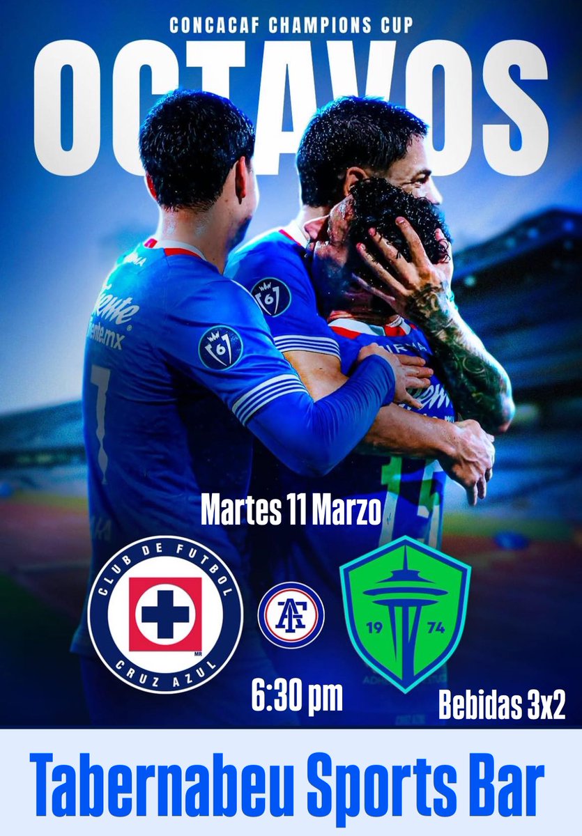 Hoy ven a disfrutar de la #ChampionsCup con el mejor ambiente futbolero de la ciudad.