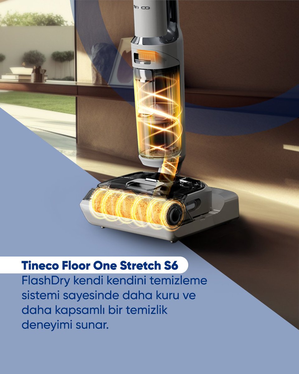 Tineco Floor One Stretch S6 FlashDry kendi kendini temizleme teknolojisi sayesinde lekeleri etkili bir şekilde çözmek için suyu 70° dereceye kadar ayarlar. Rulo fırçayı ve boruyu derinlemesine temizler. ✨

Akıllı süpürgenin hâli başka tabii! ❤️

#Tineco #HayataZamanKalır