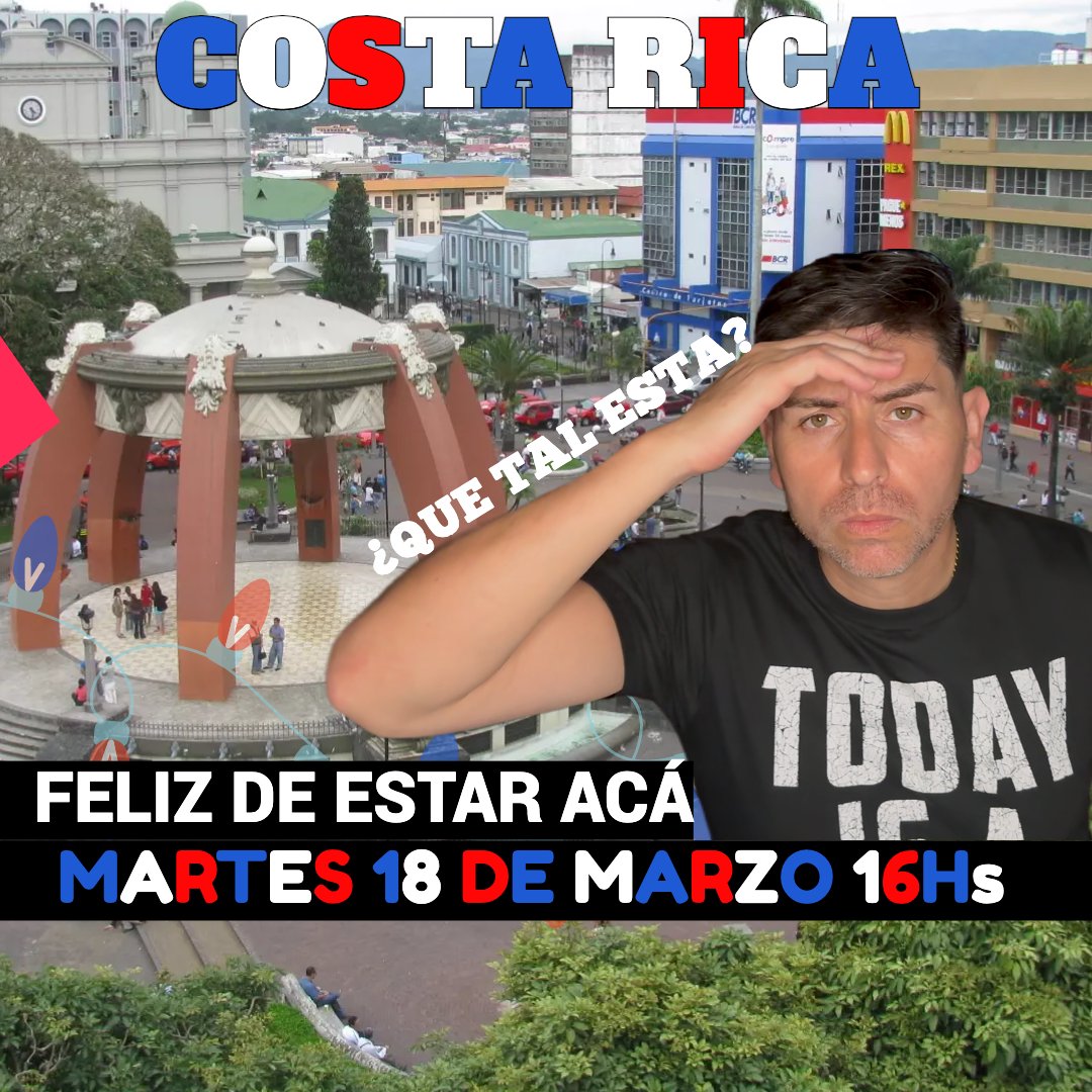 CesarMorenoOK1's tweet photo. ¿Que tal esta Costa Rica con el presidente Dr. @RodrigoChavesR? 
Nos VEMOS en el Parque Central de San José este Martes 18 a las 16hs https://t.co/PXoBbPt2Ea