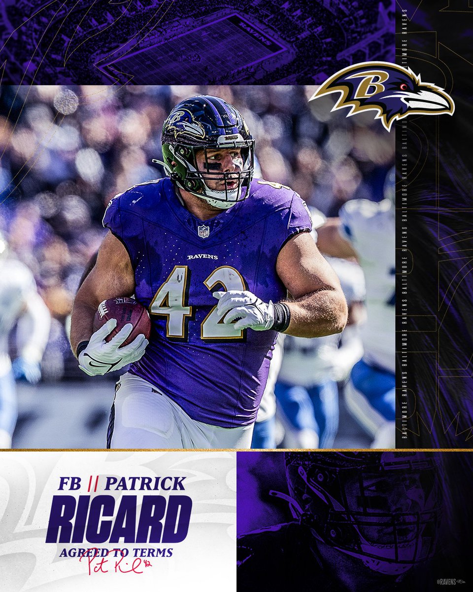 Baltimore Ravens (@ravens) on Twitter photo We have agreed to terms with FB <a href="/PRic508/">Pat Ricard 🥞</a> on a contract❗
Welcome back Pancake Pat 🥞 We have agreed to terms with FB <a href="/PRic508/">Pat Ricard 🥞</a> on a contract❗
Welcome back Pancake Pat 🥞