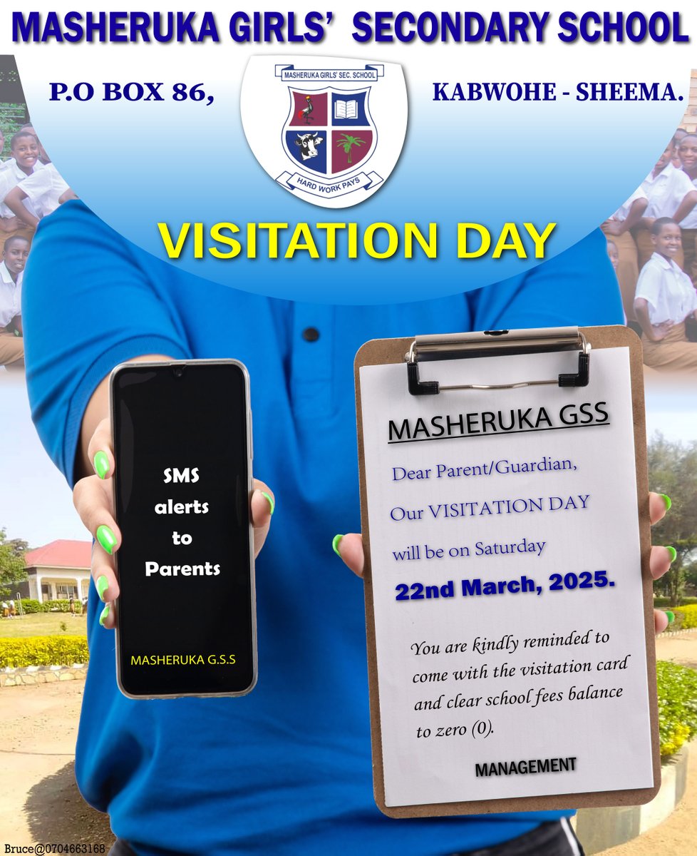 Masheruka Girls' Secondary School (@masherukagirls) on Twitter photo Visitation day First Term 2025 is her!
<a href="/RENU_256/">RENU</a> <a href="/Nganwa_HS/">Nganwa High School</a> <a href="/URAuganda/">Uganda Revenue Authority</a> <a href="/UCC_ED/">Hon. Nyombi Thembo</a> <a href="/Educ_SportsUg/">Ministry of Education and Sports - Uganda</a> Visitation day First Term 2025 is her!
<a href="/RENU_256/">RENU</a> <a href="/Nganwa_HS/">Nganwa High School</a> <a href="/URAuganda/">Uganda Revenue Authority</a> <a href="/UCC_ED/">Hon. Nyombi Thembo</a> <a href="/Educ_SportsUg/">Ministry of Education and Sports - Uganda</a>