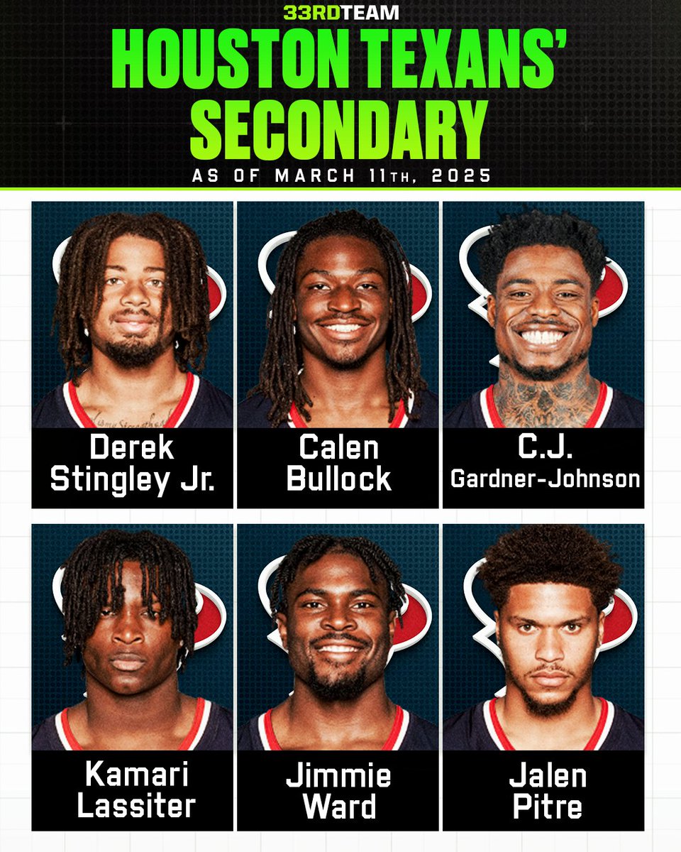 The33rdTeamFB's tweet image. The Texans' DB Room is loaded 🤘🏝️