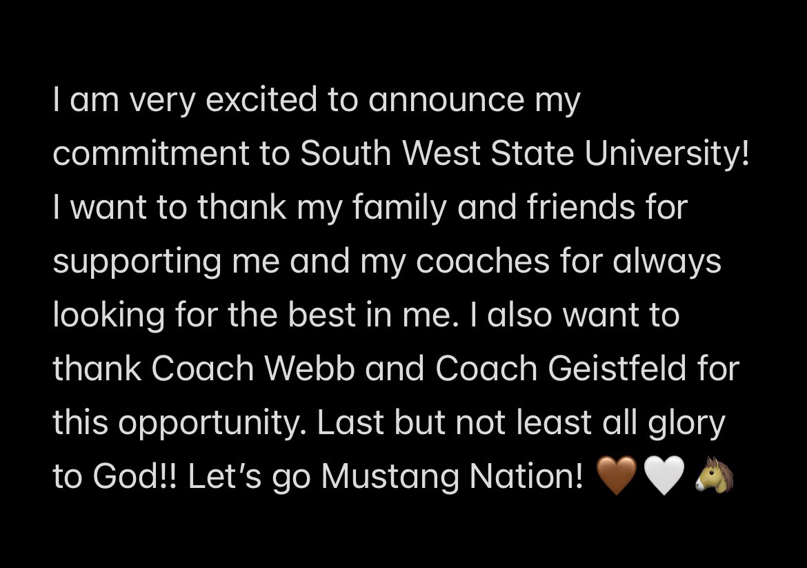 COMMITTED! Can’t wait to be a mustang🤎🤍🐴