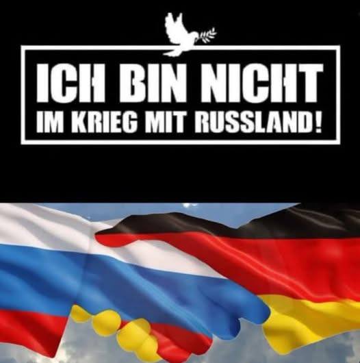 MedienfuzziShow's tweet image. Ich bin nicht im Krieg mit Russland!
Bitte reposten, wenn Ihr auch so denkt!