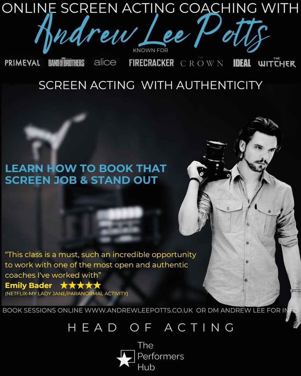 Budding Actors! With my new position as head of Acting at the supercool @the_performershub I thought it would be a good time to start up my online screen acting coaching again. No bullsh*t, I just say it as it is and really care. andrewleepotts.co.uk/acting