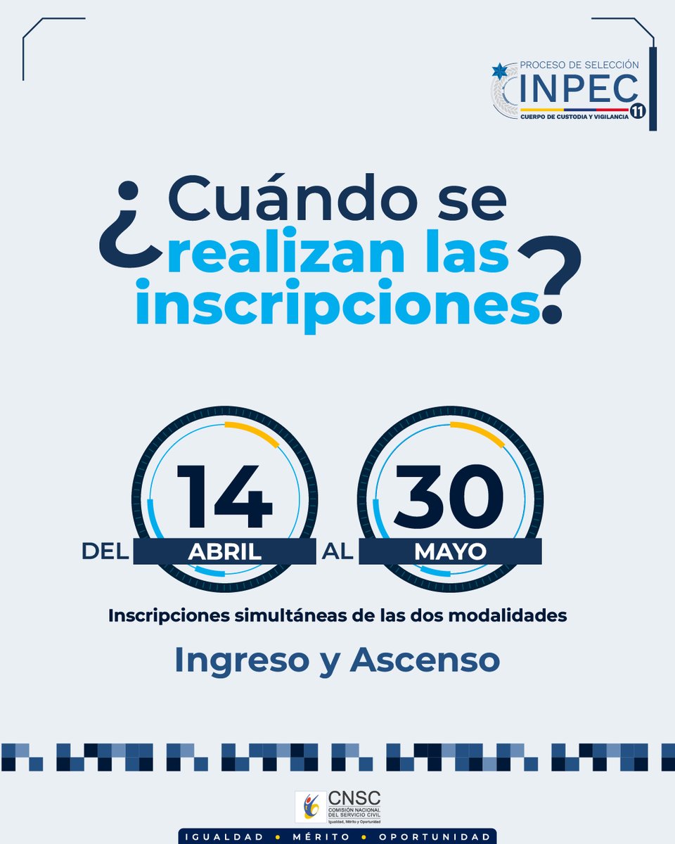 📢¡Únete al <a href="/INPEC_Colombia/">INPEC Colombia</a> y disfruta de la estabildad laboral que ofrece la carrera administrativa!
El #ProcesoSelecciónCNSC INPEC 11 ofertará 1.200 vacantes, 900 para el cargo de Dragonenantes, dirigido a jóvenes entre los 18 y 25 años.
cnsc.gov.co/la-cnsc-public…