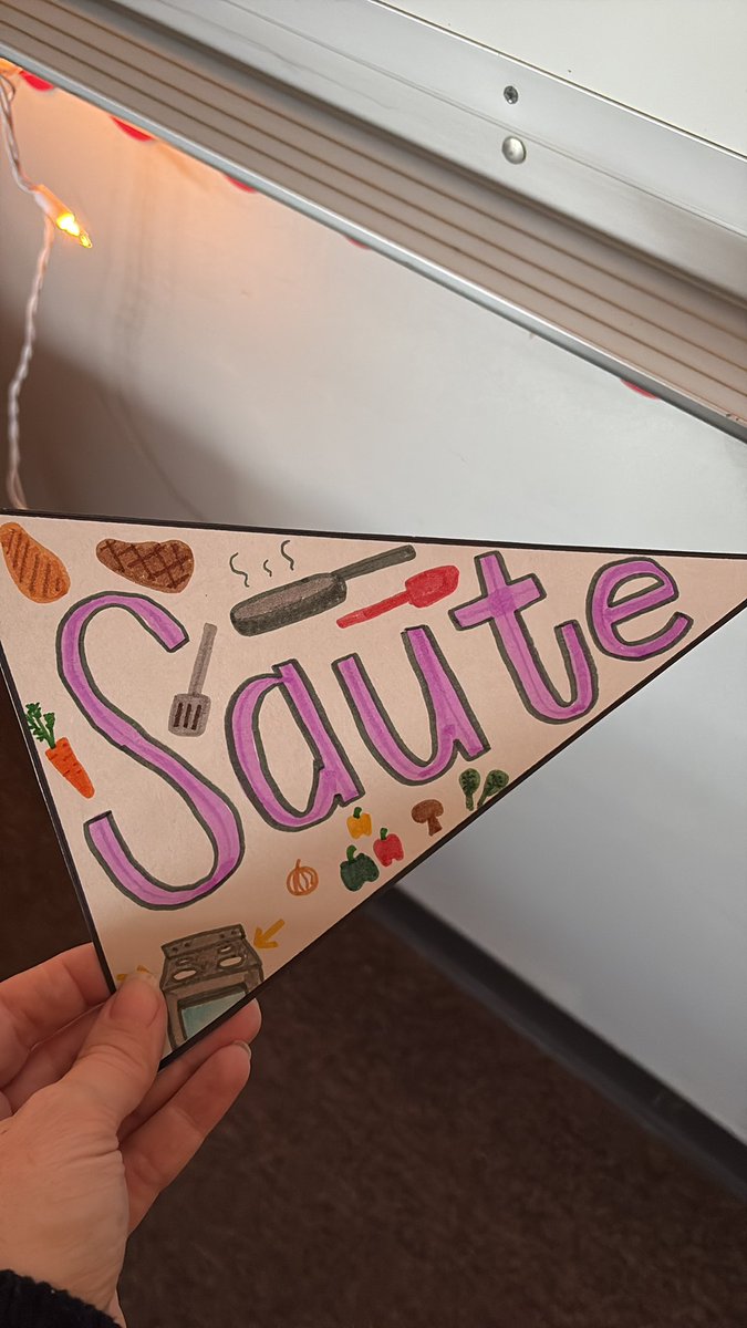 I’m playing the lottery tonight folks. I had EXACTLY the right number of students AND printed copies of templates for our Cooking Methods Pennants activity today! What are the chances! #TeacherWins #AppreciateTheLittleThings