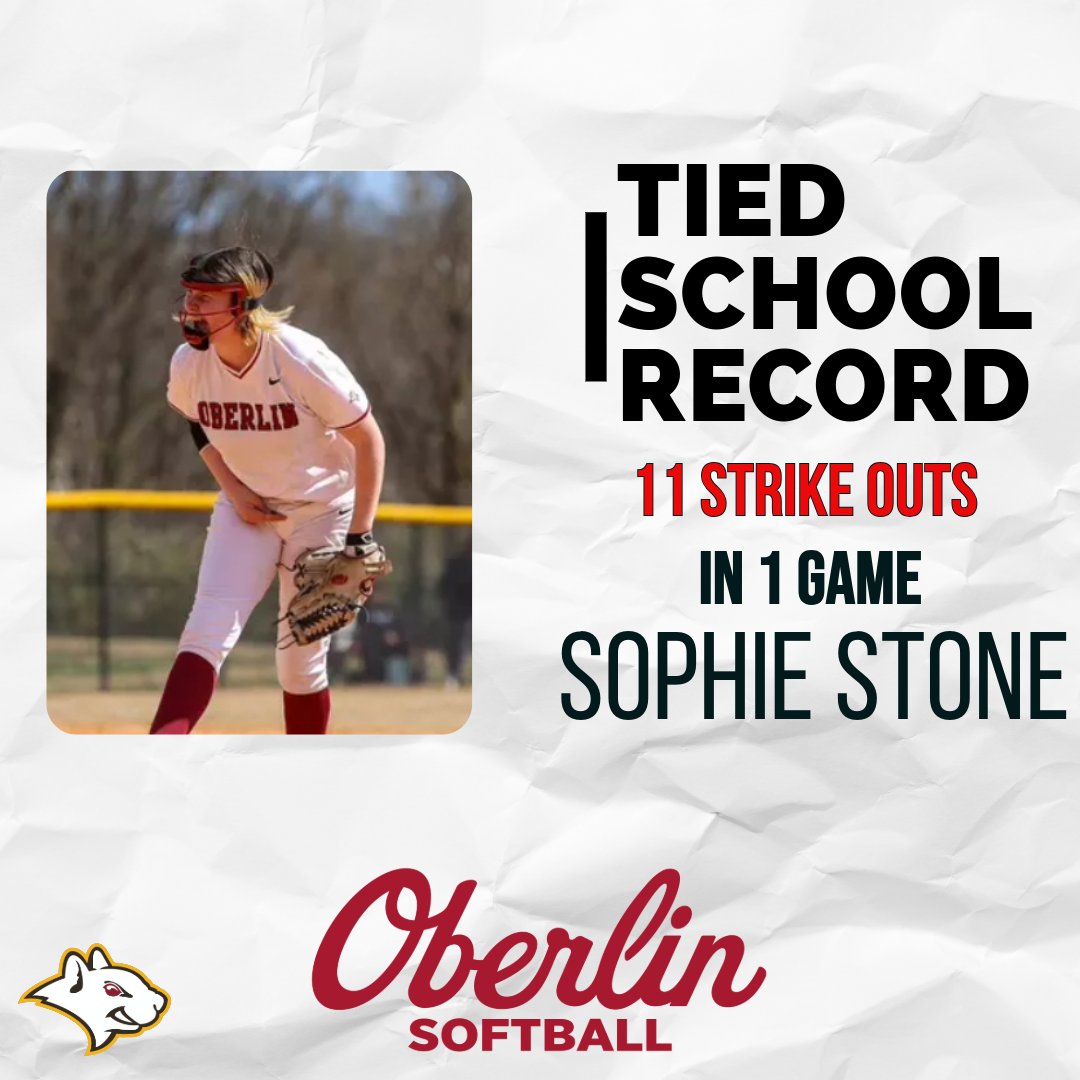 SOPHIE STONE tied the school record with 11 strike outs in 1 game!!