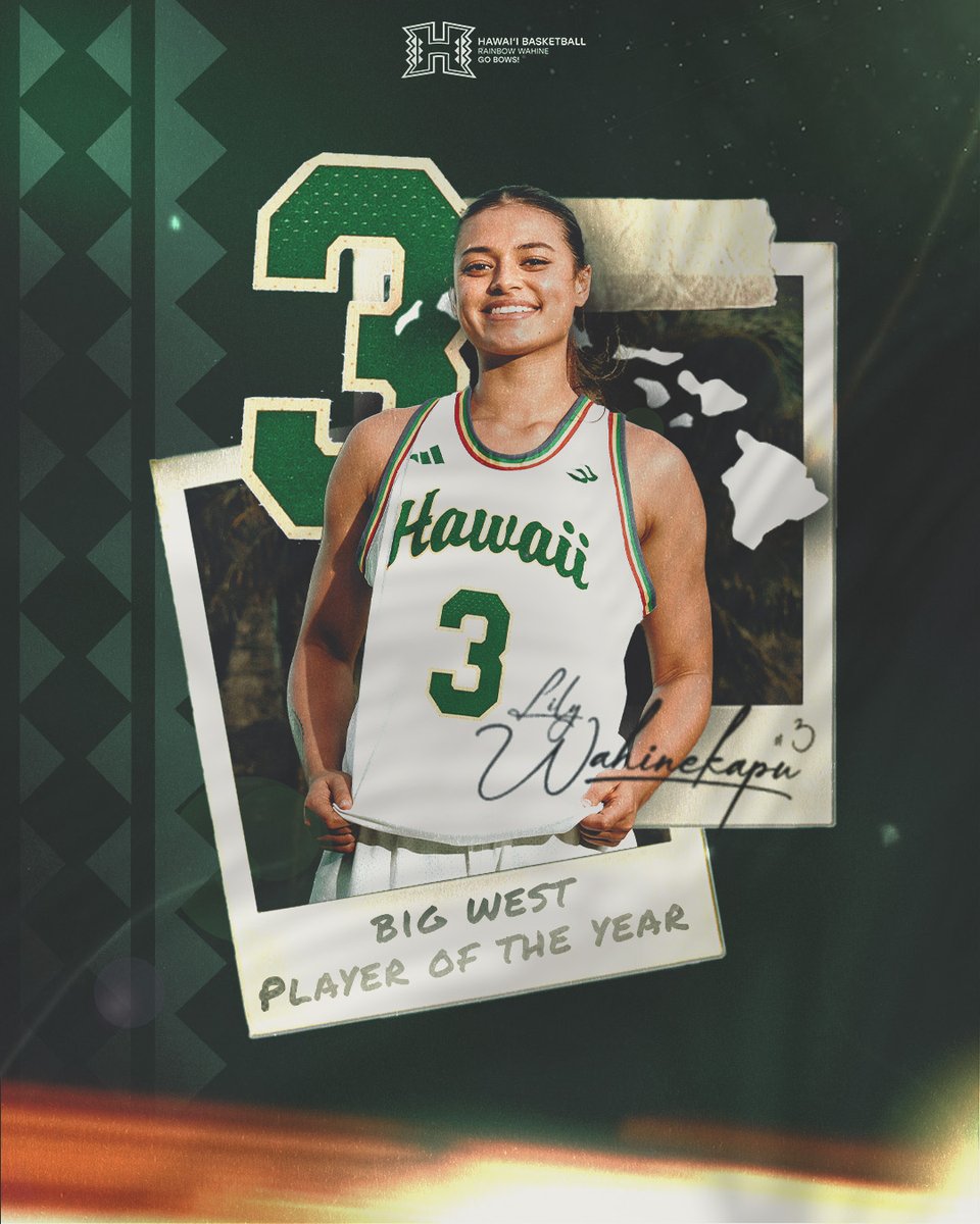 HawaiiWBB's tweet photo. Simply the Best!

Congratulations Lily on becoming just the third Rainbow Wahine player to be named Big West Player of the Year!

#GoBows #SISTAHHOOD https://t.co/BjyDnciZpM