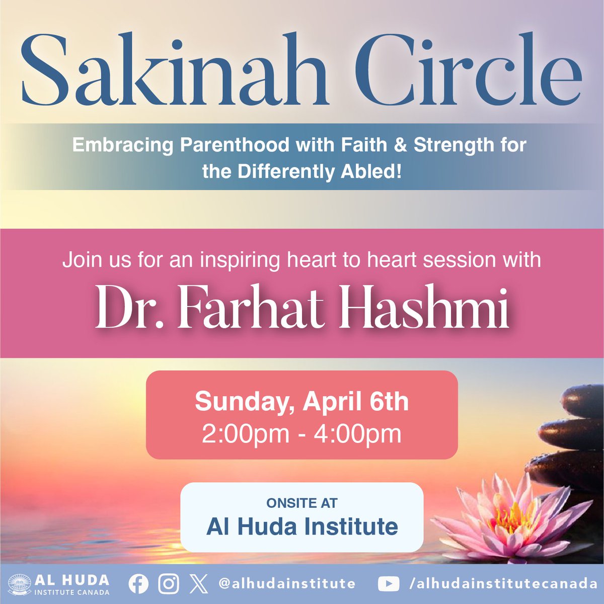 AlHudaInstitute's tweet photo. Dear Mothers, Sisters, Aunts, Teachers &amp; Caregivers of Children with Special Needs 🪷

Join us for an uplifting event to celebrate and empower one another in this journey. Share stories, connect, and find strength together.

🪷 RSVP Here: https://t.co/g6zGYKL2Aw https://t.co/kGUi4UuRgt