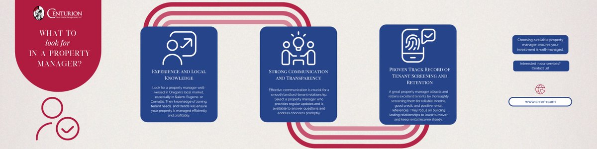 centurionpm's tweet image. 🏡 What to Look for in a Property Manager? 🔎Choosing the right one can make or break your investment! ✅

Less stress, more success! 🚀 Link in bio. 🔗 #PropertyManagerTips #RealEstateAdvice #SalemOREstate