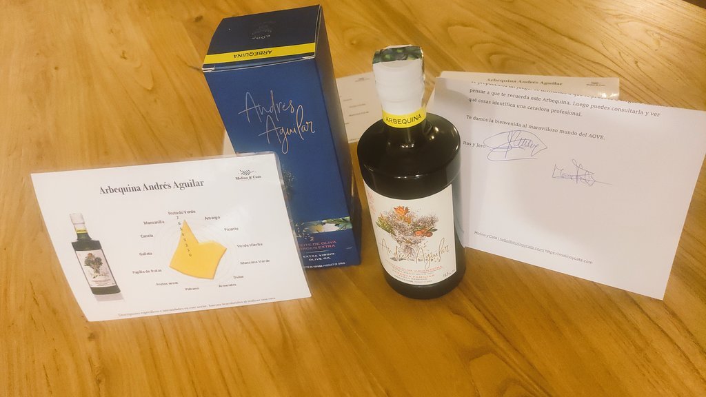 Estoy encantado con mi primer pedido de aceite a <a href="/giropa832/">Jerónimo Palacios</a> . Super experiencia en la web y en el envío. El aceite de Andrés Aguilar ya lo conocía y ahora nunca puede faltar en casa :)