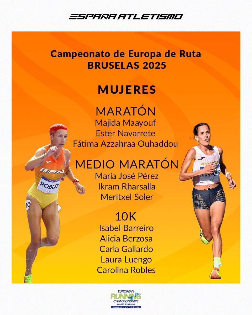 Fed. Ext. Atletismo (@fedextatletismo) on Twitter photo 🇪🇺🏃♂️🏃♀️¡El primer Campeonato de Europa de Ruta contará con 2 extremeños! 🌟
💪<a href="/jorgeglezriv/">Jorge Glez</a> competirá en la media maratón y <a href="/LauraLuengo/">Laura Luengo</a> en los 10 km ruta, representando con a España en Bruselas.
¡Sumarán una nueva internacionalidad con la selección española! 🇪🇸👏 🇪🇺🏃♂️🏃♀️¡El primer Campeonato de Europa de Ruta contará con 2 extremeños! 🌟
💪<a href="/jorgeglezriv/">Jorge Glez</a> competirá en la media maratón y <a href="/LauraLuengo/">Laura Luengo</a> en los 10 km ruta, representando con a España en Bruselas.
¡Sumarán una nueva internacionalidad con la selección española! 🇪🇸👏