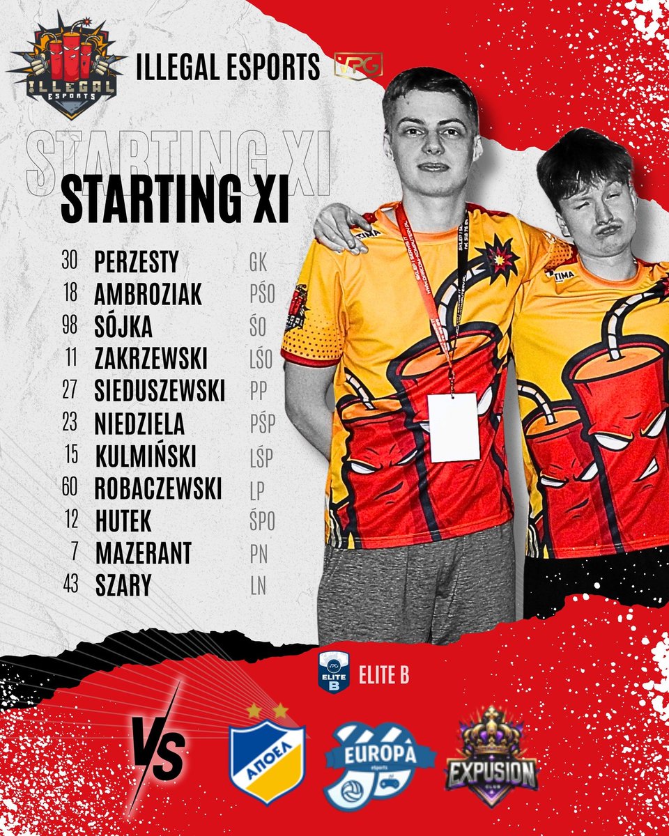 Illegal Esports (@illegalesports) on Twitter photo Już za chwile zaczynamy serie trzech meczów Elite B <a href="/OfficialVPG/">Virtual Pro Gaming</a>
Rozkład jazdy:
📷21:00 vs APOEL FC Esports
📷21:45 vs CE Europa Esports
📷22:15 vs Expusion
Zapraszamy do oglądania nas na stream live YT (ILLEGAL ESPORTS TV)📷 Już za chwile zaczynamy serie trzech meczów Elite B <a href="/OfficialVPG/">Virtual Pro Gaming</a>
Rozkład jazdy:
📷21:00 vs APOEL FC Esports
📷21:45 vs CE Europa Esports
📷22:15 vs Expusion
Zapraszamy do oglądania nas na stream live YT (ILLEGAL ESPORTS TV)📷