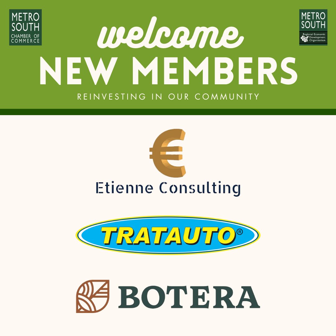 MetroSouth's tweet photo. 🌟 Welcome, to the newest members of the Metro South Chamber! 🎉 These businesses bring fresh energy &amp; opportunities to our community. Let’s support &amp; grow together! 💼✨

Meet them here: https://t.co/e7a6ponQHW

#SupportLocal #MetroSouth #BusinessGrowth 🚀 https://t.co/mJZ9gs16NS