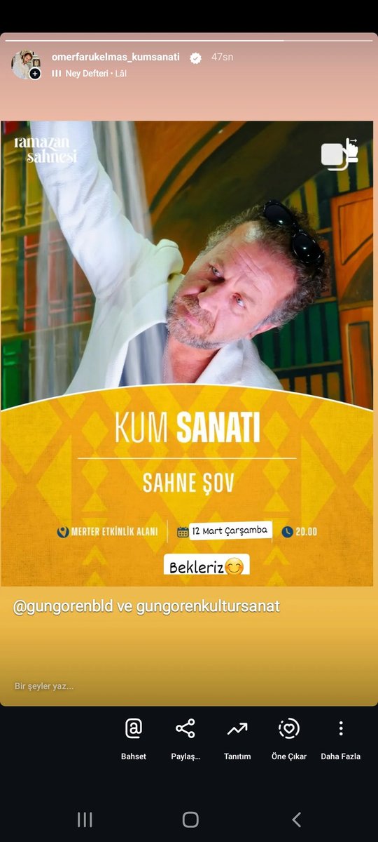 Ramazan ayına  özel konseptimizle 12 Mart Çarşamba saat :21:30 da İstanbul Güngören etkinlik alanında olacağız.Bekleriz