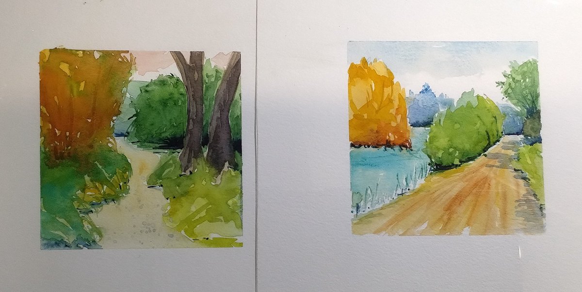 JoanLlor's tweet photo. #watercolor #watercolorpainting #acuarela. Avui n'he fet dues de molt petites:  10x10 cms https://t.co/aNCCdNUUOv