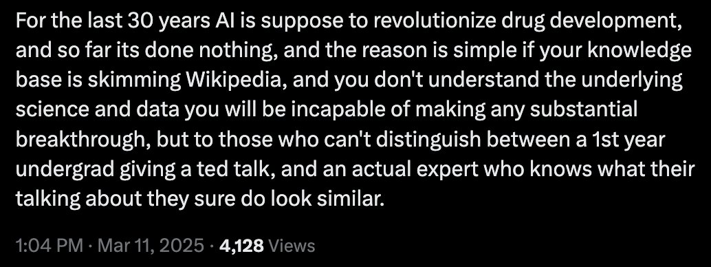 This 👇 about the AI hype from <a href="/guy_pharm/">Pharm Guy</a> 👏