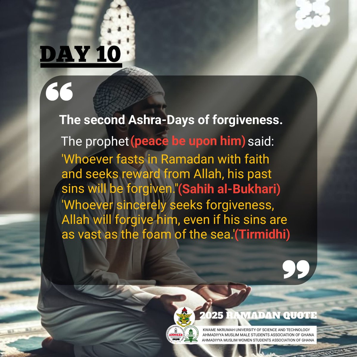ammsagknust's tweet photo. Alhamdulillah Day10 of Ramadan.                                                    

#Ramadan                                                                  
#Day10                                             
#The-second-Ashra-Days-of-forgiveness 
#AMMSAG-KNUST
#AMWSAG-KNUST https://t.co/xRXajuQwGa