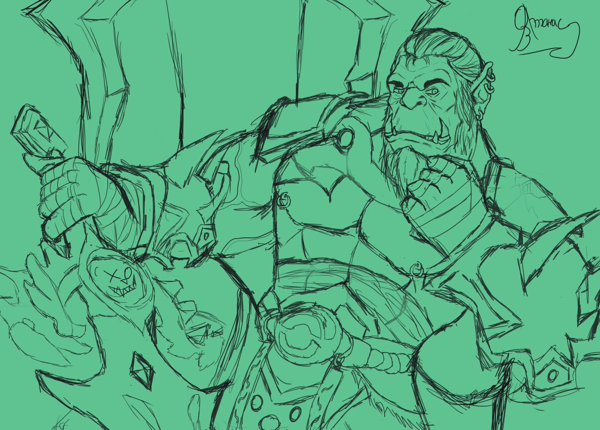 Omen_Bear's tweet photo. Orc Sketch - Character owned by @Wruthgar 

#orc #worldofwarcraft #digitalart #sketch https://t.co/pFZhRroU5Q