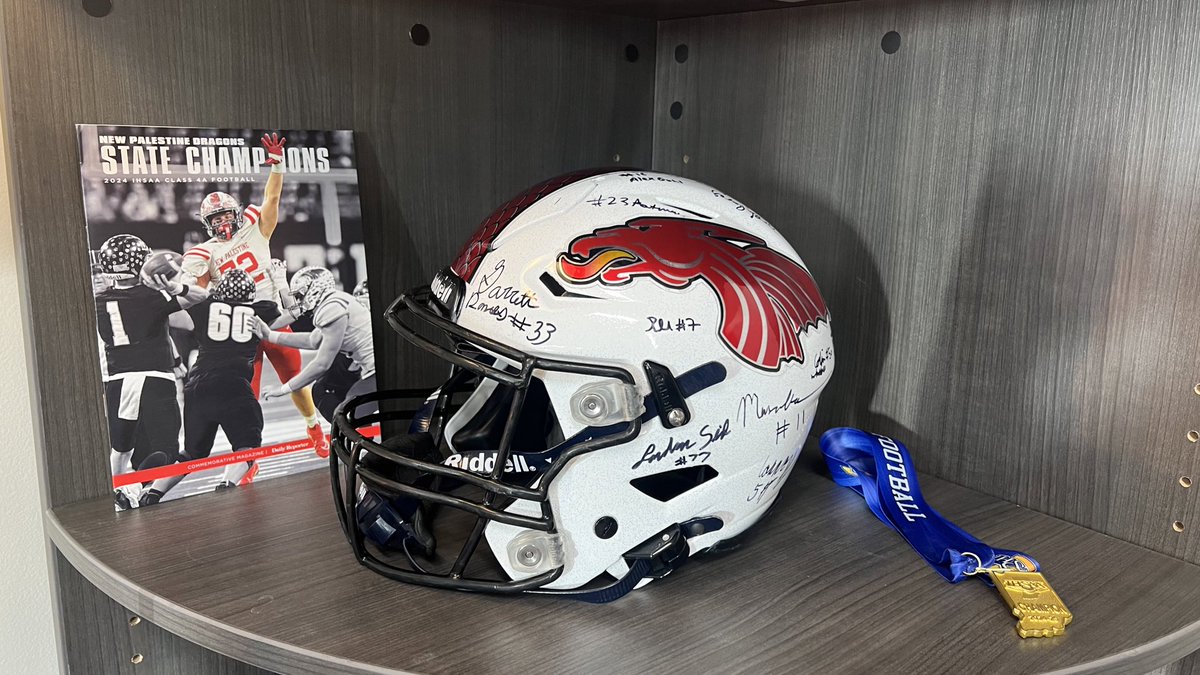 New Palestine High School (@voelzjames) on Twitter photo Thanks <a href="/NPCoachRalph/">Kyle Ralph</a> for this incredibly awesome gift. A signed helmet from our state championship football team. It will be displayed with pride!! <a href="/ginapleak/">Gina Pleak, Ph.D.</a> <a href="/NewPalAsstSup/">Katy Eastes</a> <a href="/MooreNPJH/">NPHS Asst. Principal & Girls Varsity 🏀 Coach</a> <a href="/BurkNPHS/">Mitch Burk</a> <a href="/NPHS_Counseling/">NPHS_Counseling</a> <a href="/CoachBrickens/">Nick Brickens</a> <a href="/MitchanerNPCS/">Nicholas Mitchaner</a> #WeAreDragons Thanks <a href="/NPCoachRalph/">Kyle Ralph</a> for this incredibly awesome gift. A signed helmet from our state championship football team. It will be displayed with pride!! <a href="/ginapleak/">Gina Pleak, Ph.D.</a> <a href="/NewPalAsstSup/">Katy Eastes</a> <a href="/MooreNPJH/">NPHS Asst. Principal & Girls Varsity 🏀 Coach</a> <a href="/BurkNPHS/">Mitch Burk</a> <a href="/NPHS_Counseling/">NPHS_Counseling</a> <a href="/CoachBrickens/">Nick Brickens</a> <a href="/MitchanerNPCS/">Nicholas Mitchaner</a> #WeAreDragons